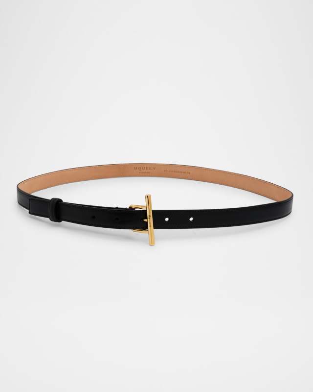 Sling Cross-Bar Buckle Leather Belt